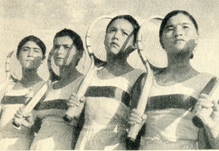 Uzbek Pioneer Girls on the Tennis Courts at Tashkent
